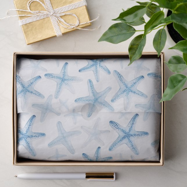 Blue Beach Starfish Wedding Tissue Paper (Gift)