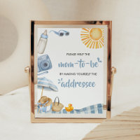 Blue Beach Summer Baby Shower Envelope Station
