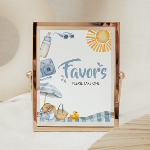 Blue Beach Summer Baby Shower Favours Poster