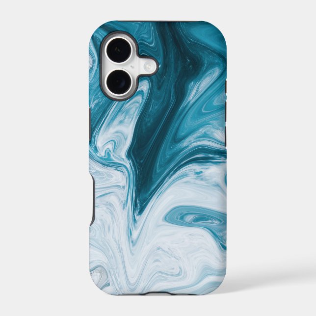 Blue Beach Waves Abstract Design (Back)