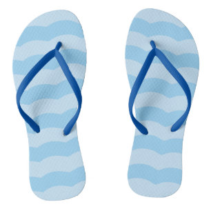 Blue Beach Waves Flip Flops