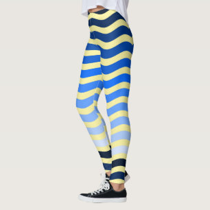 Blue Beach Waves Leggings