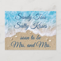Blue Beach Waves Mrs & Mrs Save the Date