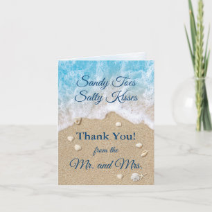 Blue Beach Waves Thank You Card