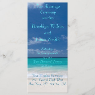 Blue Beach Wedding Ceremony Programs Programme