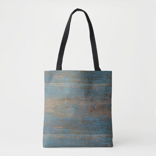 Blue Beach Wood Texture Tote Bag (Front)