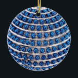 Blue Beaded Ornament<br><div class="desc">Round ceramic ornament with an image,  on both sides,  of a blue beaded ornament. See the entire Hanukkah Ornament collection under the HOME category in the HOLIDAYS section.</div>