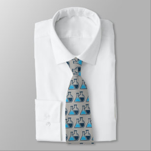 Blue Beakers Chemistry Design Necktie