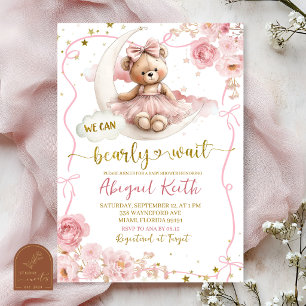 Blue Bear and balloon Boy Baby Shower invitat Invitation