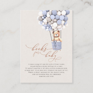 Blue Bear Balloons Baby Books Enclosure Card