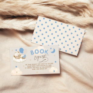 Blue Bear Balloons Boy Baby Shower Books For Baby Enclosure Card