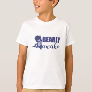 Blue Bear Bearly Awake Cute Bear Teddy Bear T-Shirt