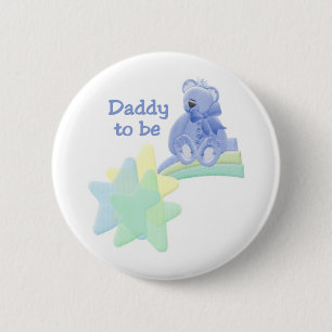 Blue Bear Daddy to Be 6 Cm Round Badge