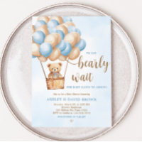 Blue Bear Hot Air Balloon Baby Shower
