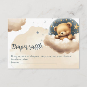 Blue bear on clouds baby shower invitation