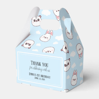 Blue Bear Panda Kawaii 1st Birthday  Favour Box