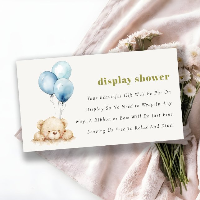 Blue Bearly Wait Balloon Baby Display Shower Enclosure Card (Creator Uploaded)