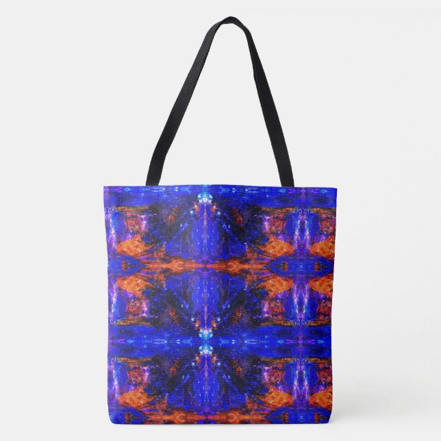 Blue Beast Running Fire Tote Bag (Front)