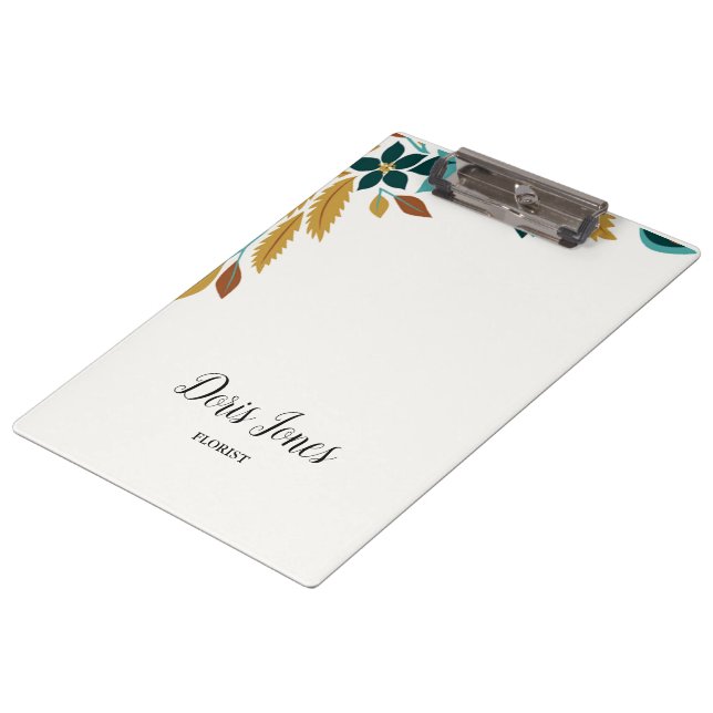 Blue beauty flower fall leaves clipboard (Angled)