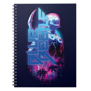 Blue Beetle Retrowave City Lights Notebook