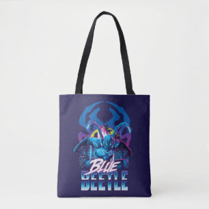 Blue Beetle Retrowave City Sunset Tote Bag