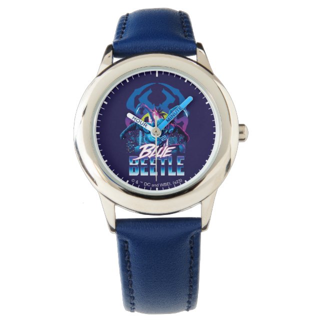 Blue Beetle Retrowave City Sunset Watch (Front)