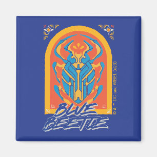 Blue Beetle Scarab Talavera Graphic Magnet