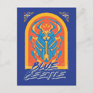 Blue Beetle Scarab Talavera Graphic Postcard