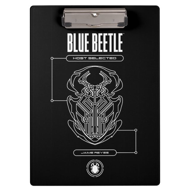 Blue Beetle Scarab Tech Graphic Clipboard (Front)