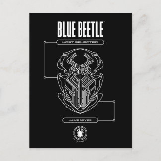 Blue Beetle Scarab Tech Graphic Postcard