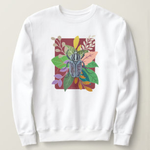Blue beetle watercolor sweatshirt
