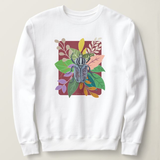 Blue beetle watercolor sweatshirt (Design Front)