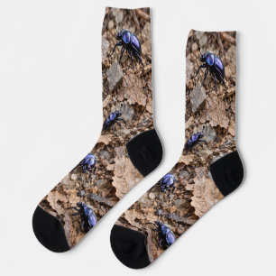 Blue Beetle Woodland Wildlife Socks