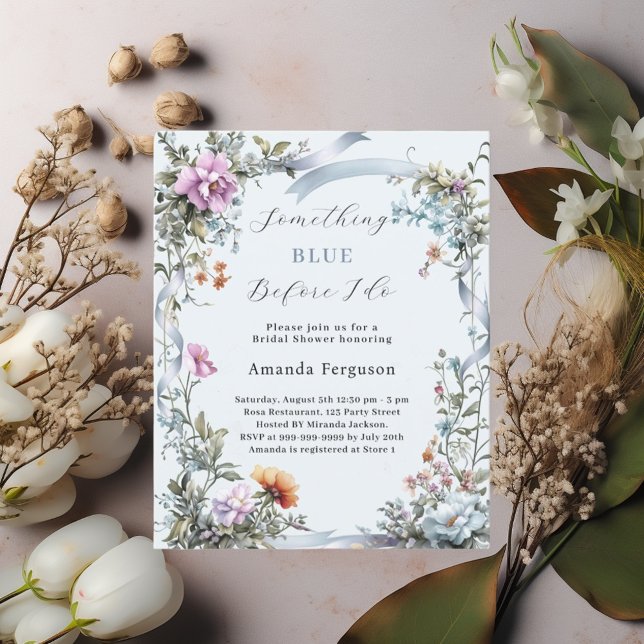 Blue before I do pink Bridal Shower invitation (Creator Uploaded)