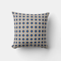  Blue Beige and Grey Polkadot Throw Pillow