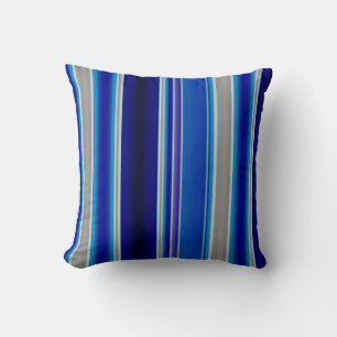 Blue, Beige and Lavender Stripes Cushion