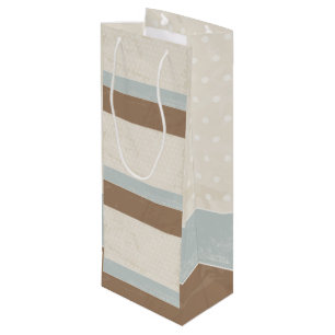 Blue Beige Brown Soft Polka Dots Retro Background Wine Gift Bag