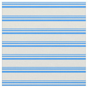 Blue & Beige Coloured Stripes/Lines Pattern Fabric