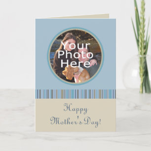 Blue/Beige Photo Frame Mother's Day Card