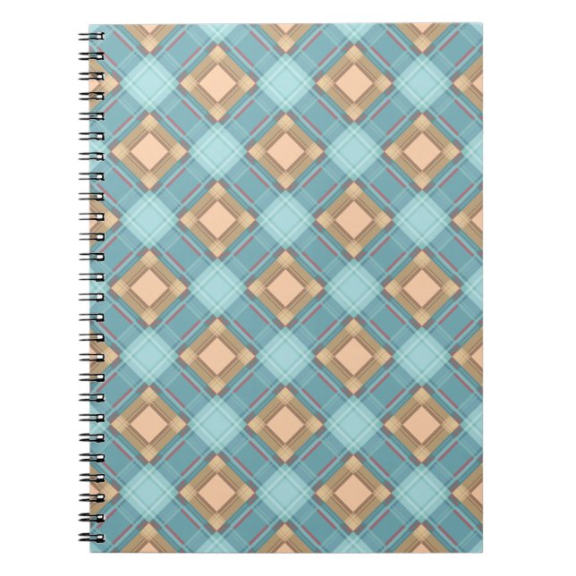Blue-beige plaid notebook (Front)