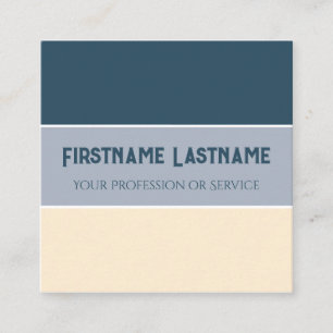 Blue beige stripes harmonic color palette QR-Code Square Business Card