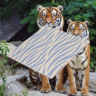 Blue & Beige Zebra Stripe Ceramic Tile – Modern