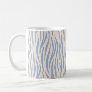 Blue & Beige Zebra Stripe Classic Mug – Stylish