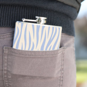 Blue & Beige Zebra Stripe Flask – Stylish Animal