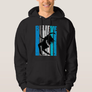 Blue Believe Motivational Girls Dance Retro Graphi Hoodie
