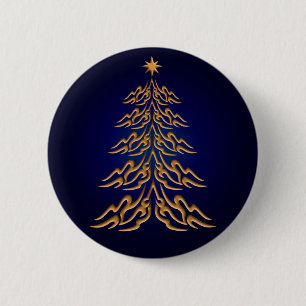 Blue Bell  Christmas Tree Button