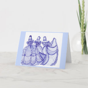 Blue Belle Blue China Women Greeting Card