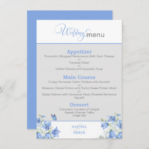 Blue Bellflower Wedding Menu
