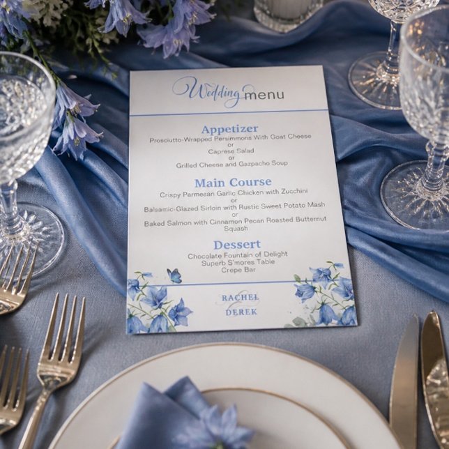 Blue Bellflower Wedding Menu (Creator Uploaded)