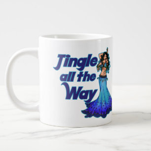 Blue belly dancer large coffee mug